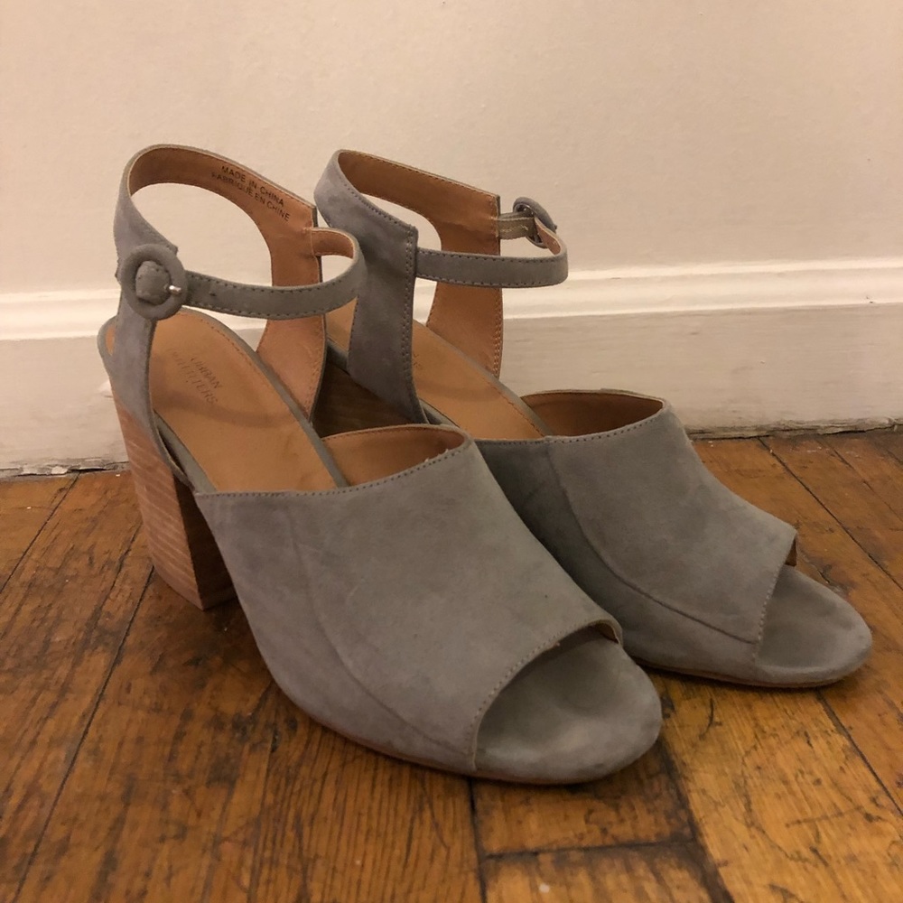 Urban Outfitters Suede Peep Toe Heels